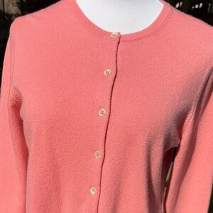 Pure Collection Cardigan in Coral Pink